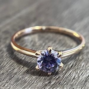 SOLD Purple Round Brilliant Cut Diamond Ring Promise Engagement Size 10